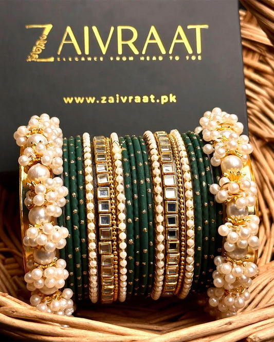 Zewrak - Square Kundan Bangle Set