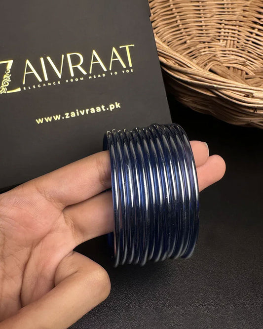 Aaina Glass Bangles (Blue)