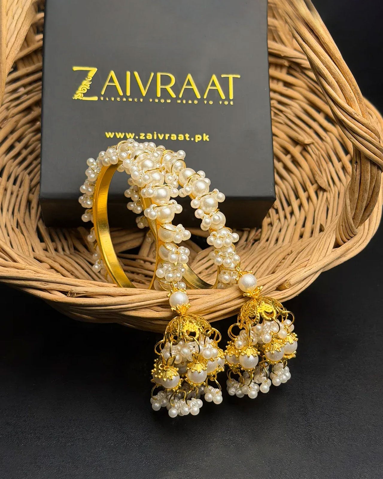 Pearl Gajra jhumka kara
