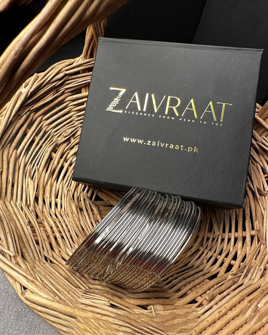 Sharjeena Inspired Silver Steel Bangles
