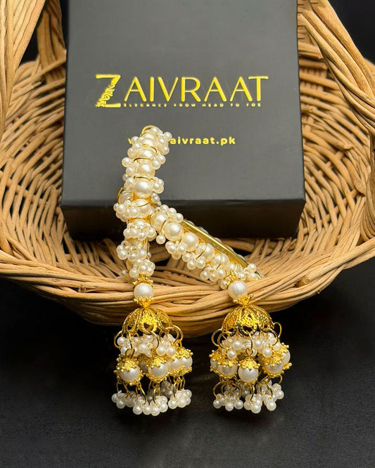 Pearl Gajra jhumka kara