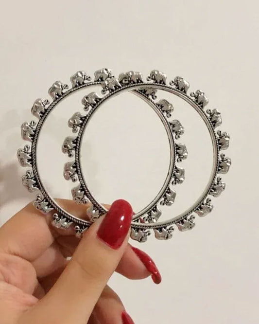 Rajasthani Elephant Oxidised Kangan