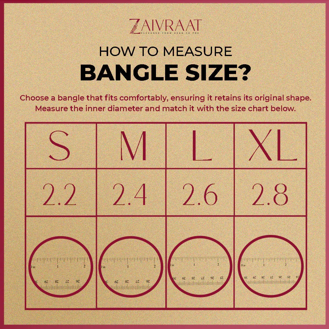 Zewrak - Triangle Kundan Bangles Set - Zaivraat