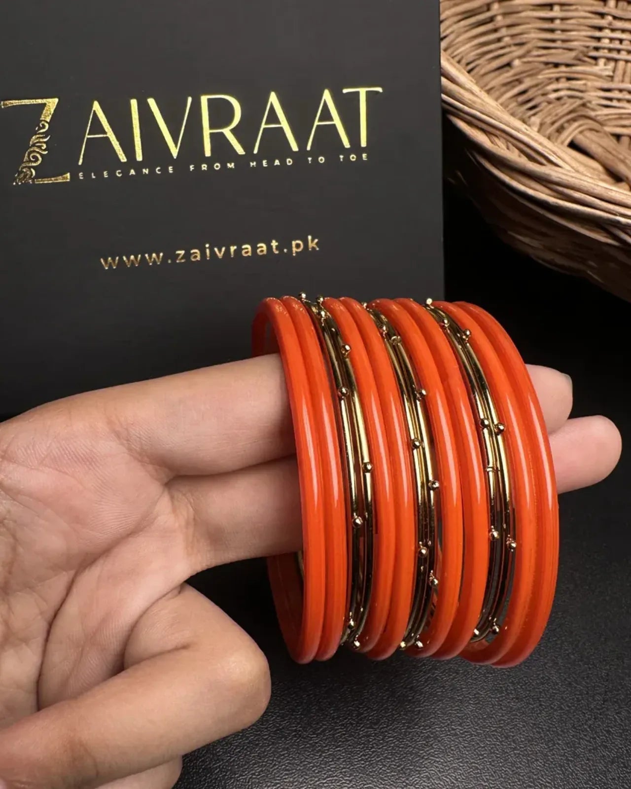 Naaz Glass Bangles (Orange)