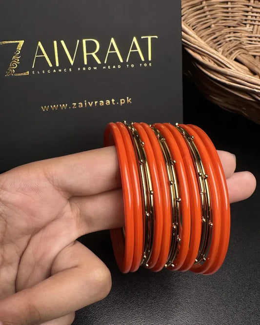Naaz Glass Bangles (Orange)