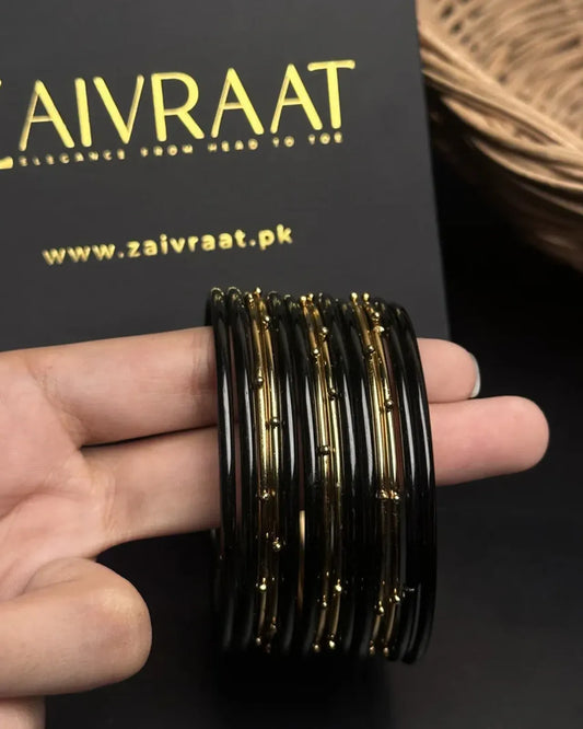 Naaz Glass Bangles (Black)