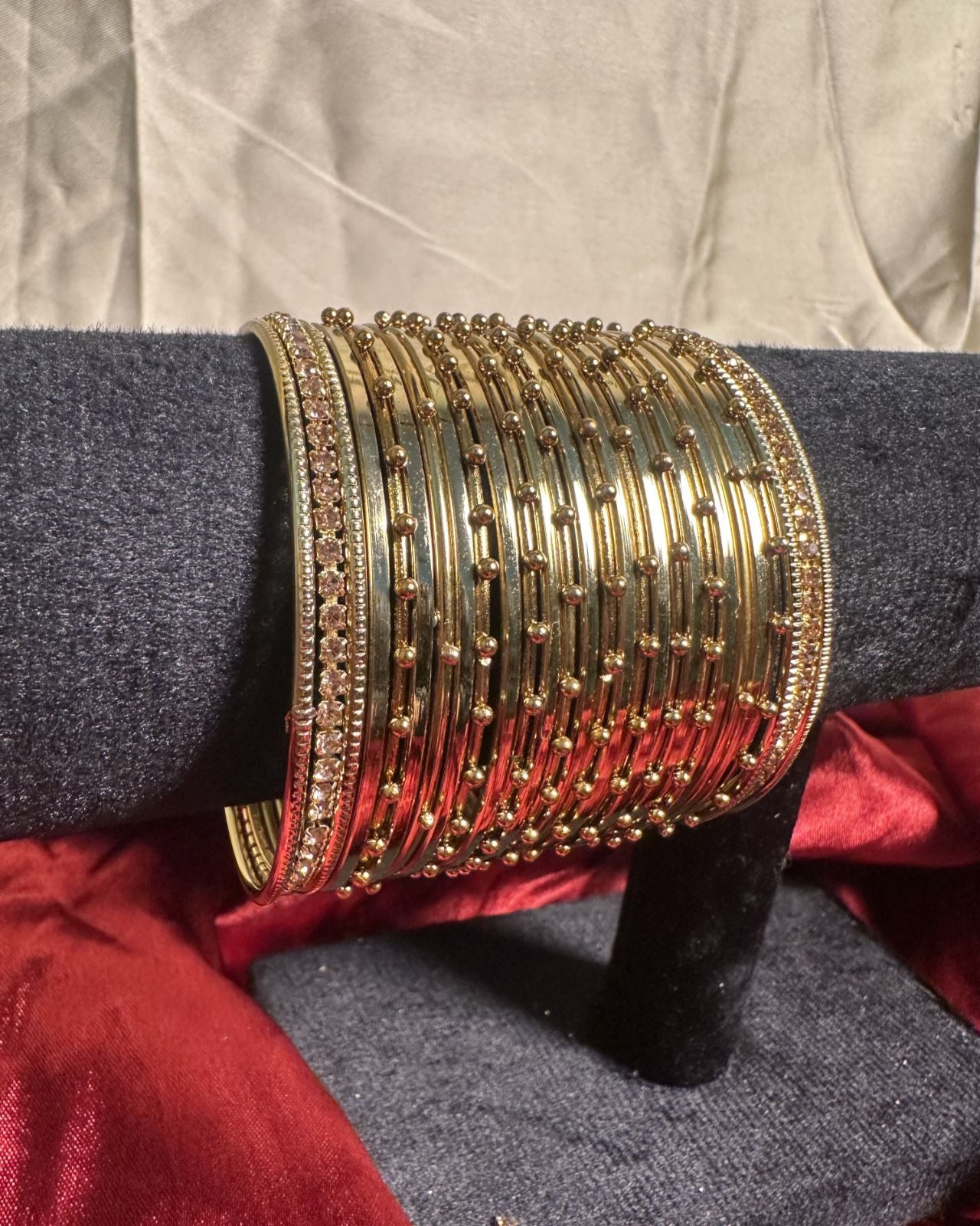 Noor Steel Dotted Bangles (Golden)