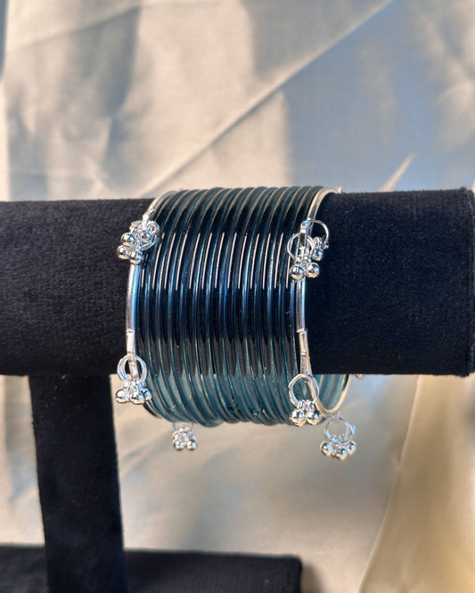 Thin Dark Blue Jelly Kashmiri Set