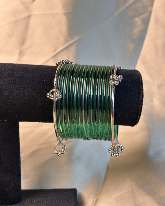 Thin Forest Green Jelly Kashmiri Set