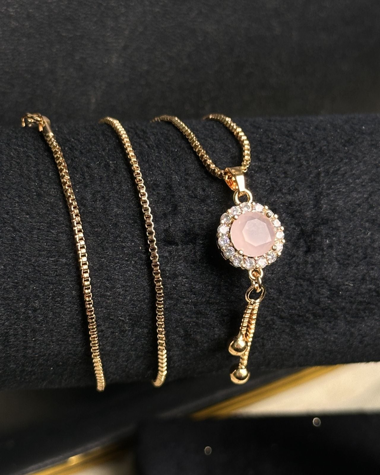 Long Pink Circle Necklace
