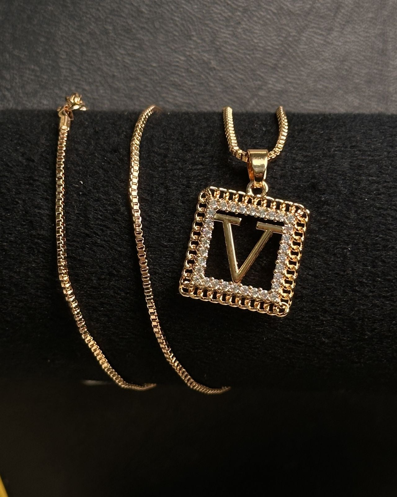 Long Square V Necklace