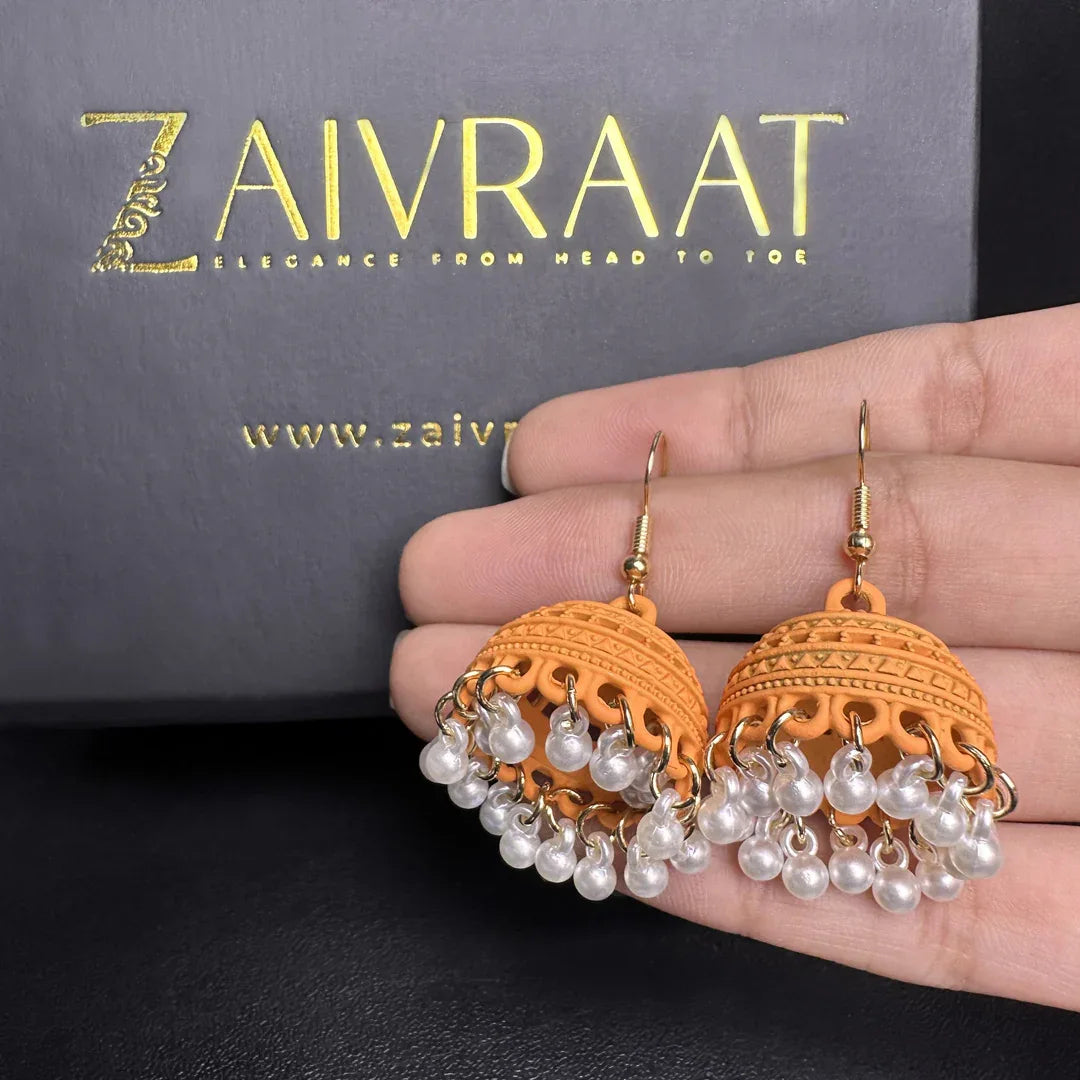 Mehrab - Orange Pearl Jhumki - Zaivraat