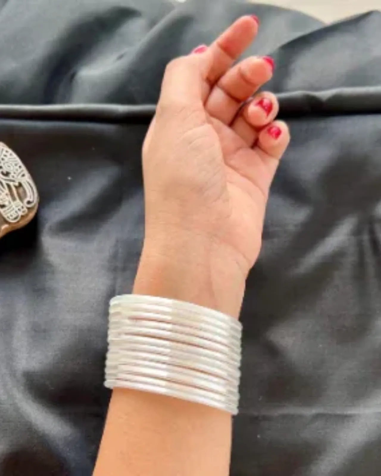White Glass Bangles