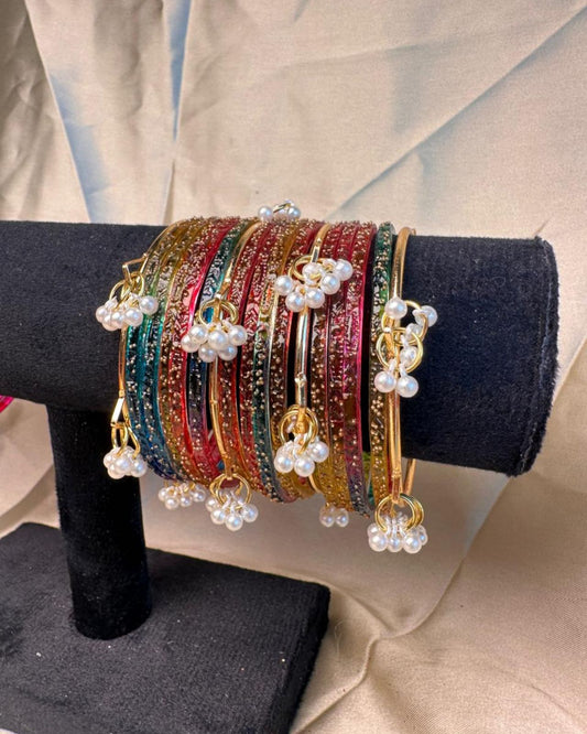 Kashmiri bangles White Pearls