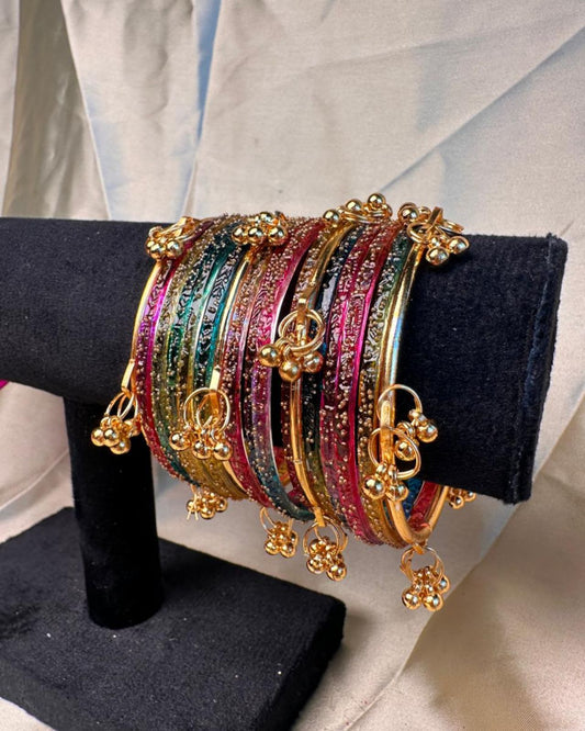 Kashmiri Bangles (Multi - Golden)