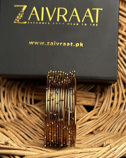Golden Steel  Dotted Bangles