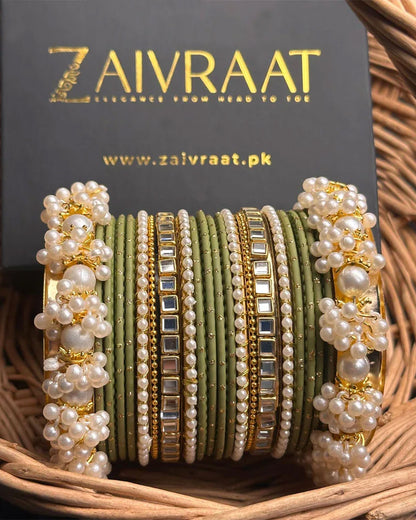 Zewrak - Square Kundan Bangle Set
