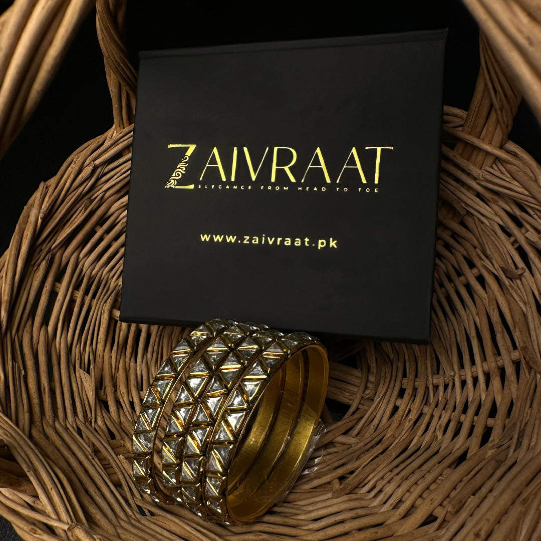 Triangle Kundan Bangles