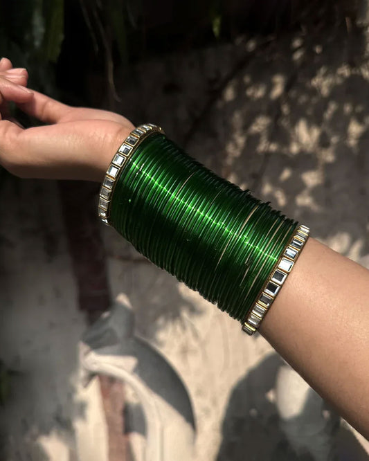 Maya Ali Inspired Green Bangle set