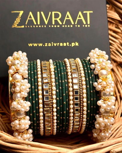 Zewrak - Square Kundan Bangle Set