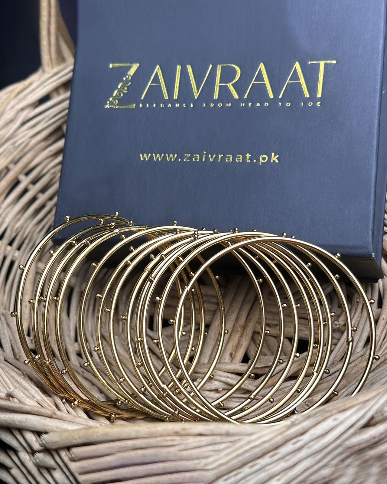 Golden Steel  Dotted Bangles