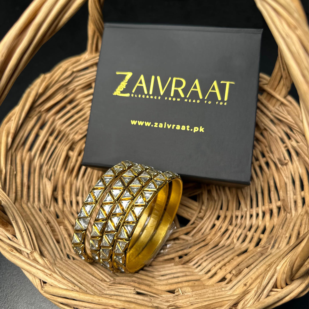 Triangle Kundan Bangles