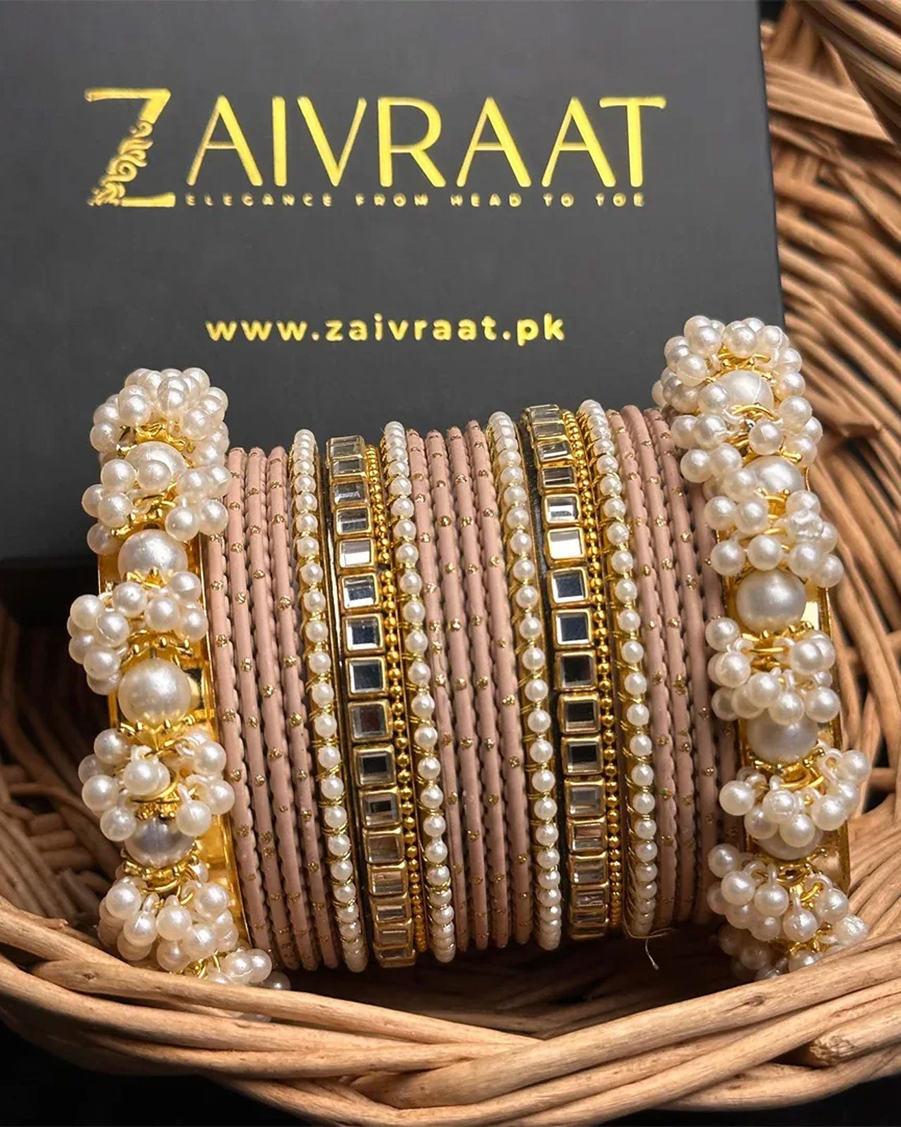 Zewrak - Square Kundan Bangle Set