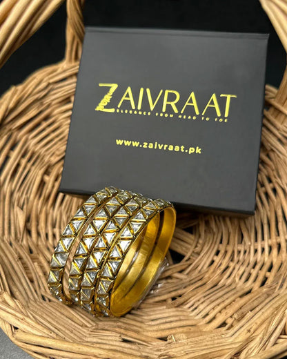 Triangle Kundan Bangles