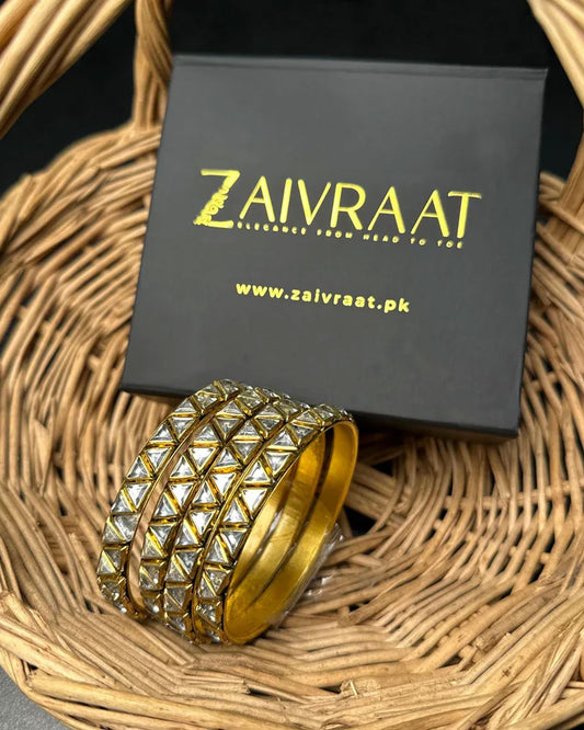 Triangle Kundan Bangles