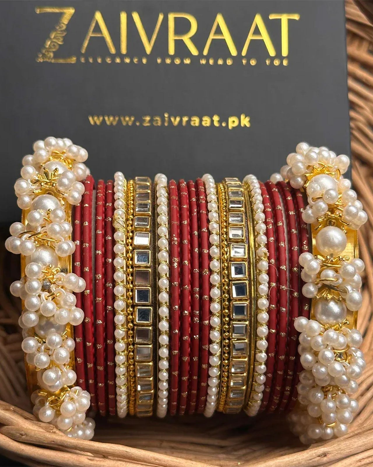 Zewrak - Square Kundan Bangle Set