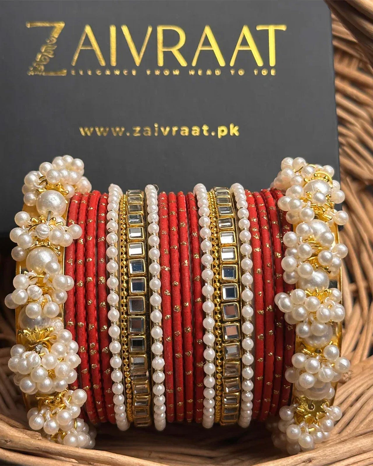 Zewrak - Square Kundan Bangle Set