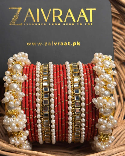 Zewrak - Square Kundan Bangle Set