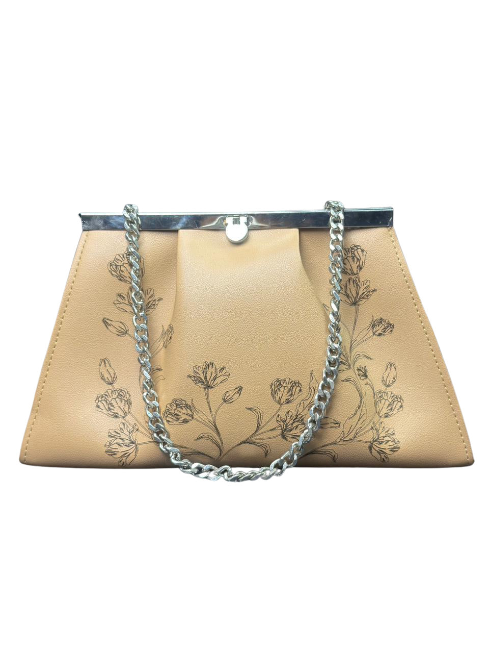 Elegant Floral Embossed Clutch