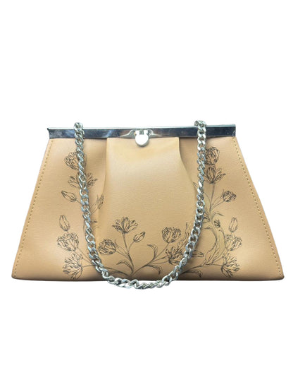 Elegant Floral Embossed Clutch