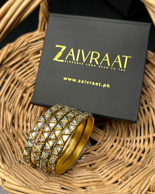 Triangle Kundan Bangles