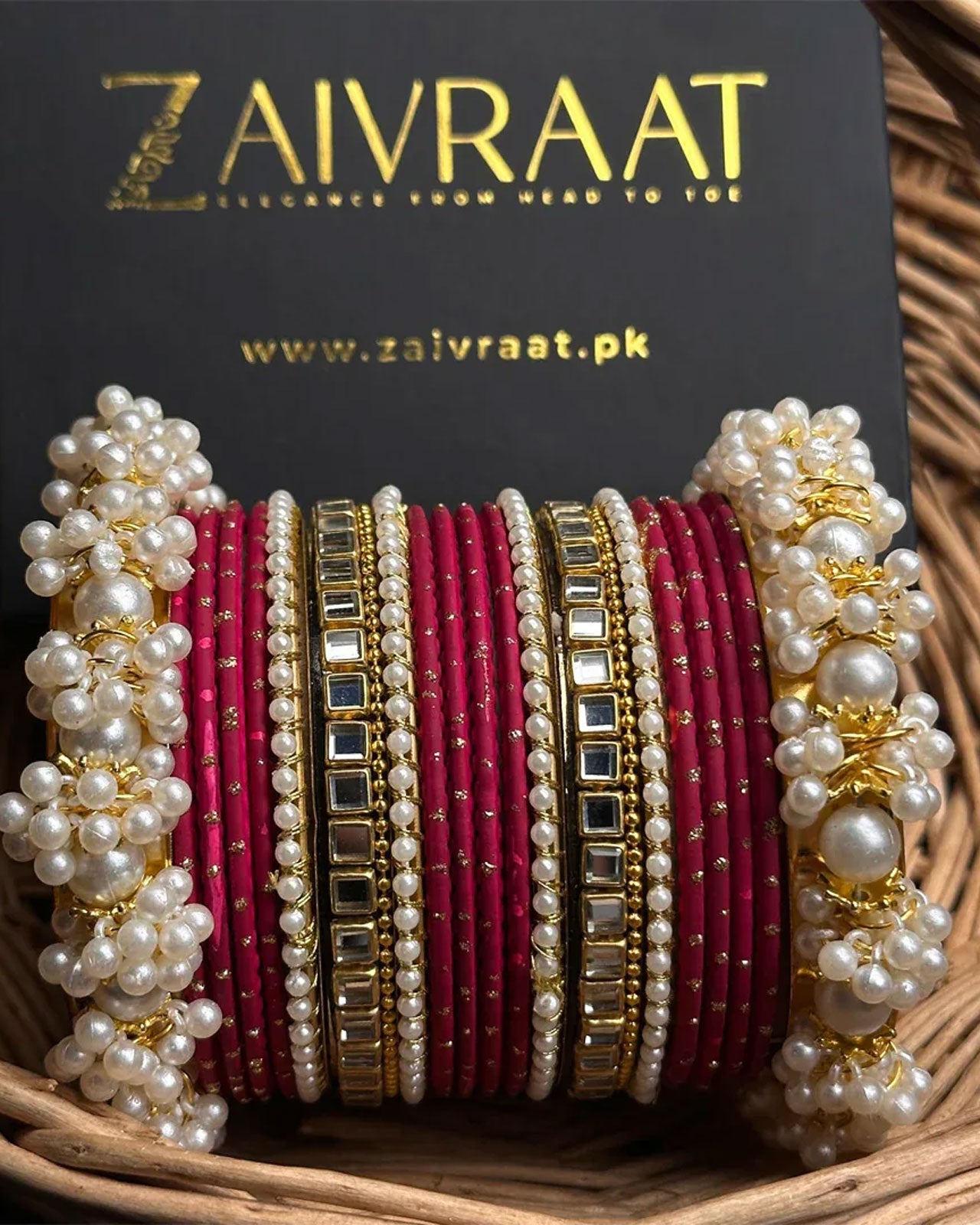 Zewrak - Square Kundan Bangle Set