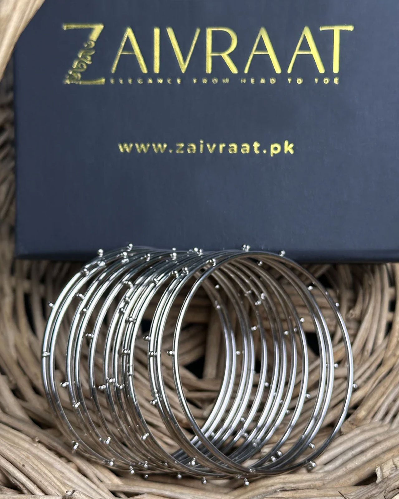 Silver Steel  Dotted Bangles