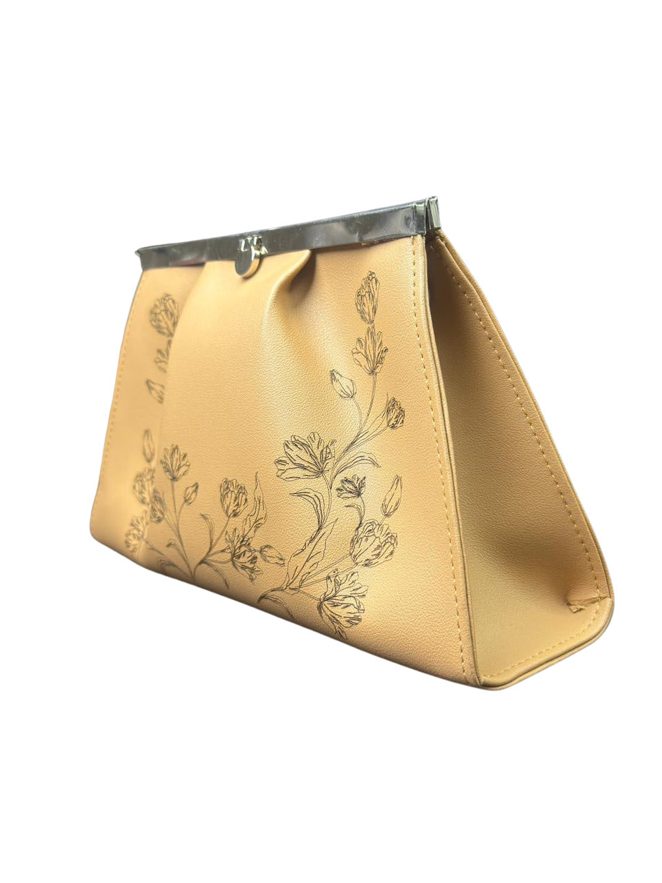 Elegant Floral Embossed Clutch