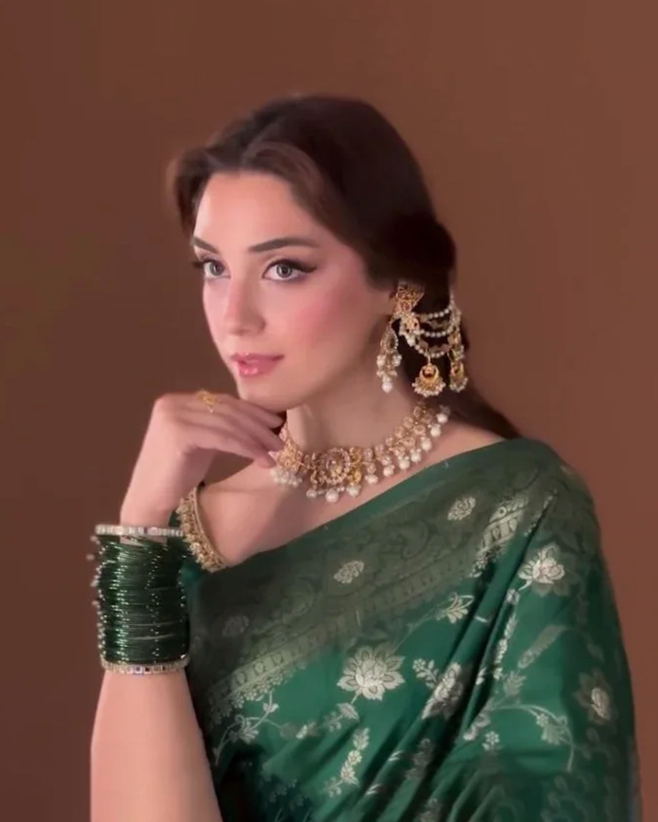 Maya Ali Inspired Green Bangle set