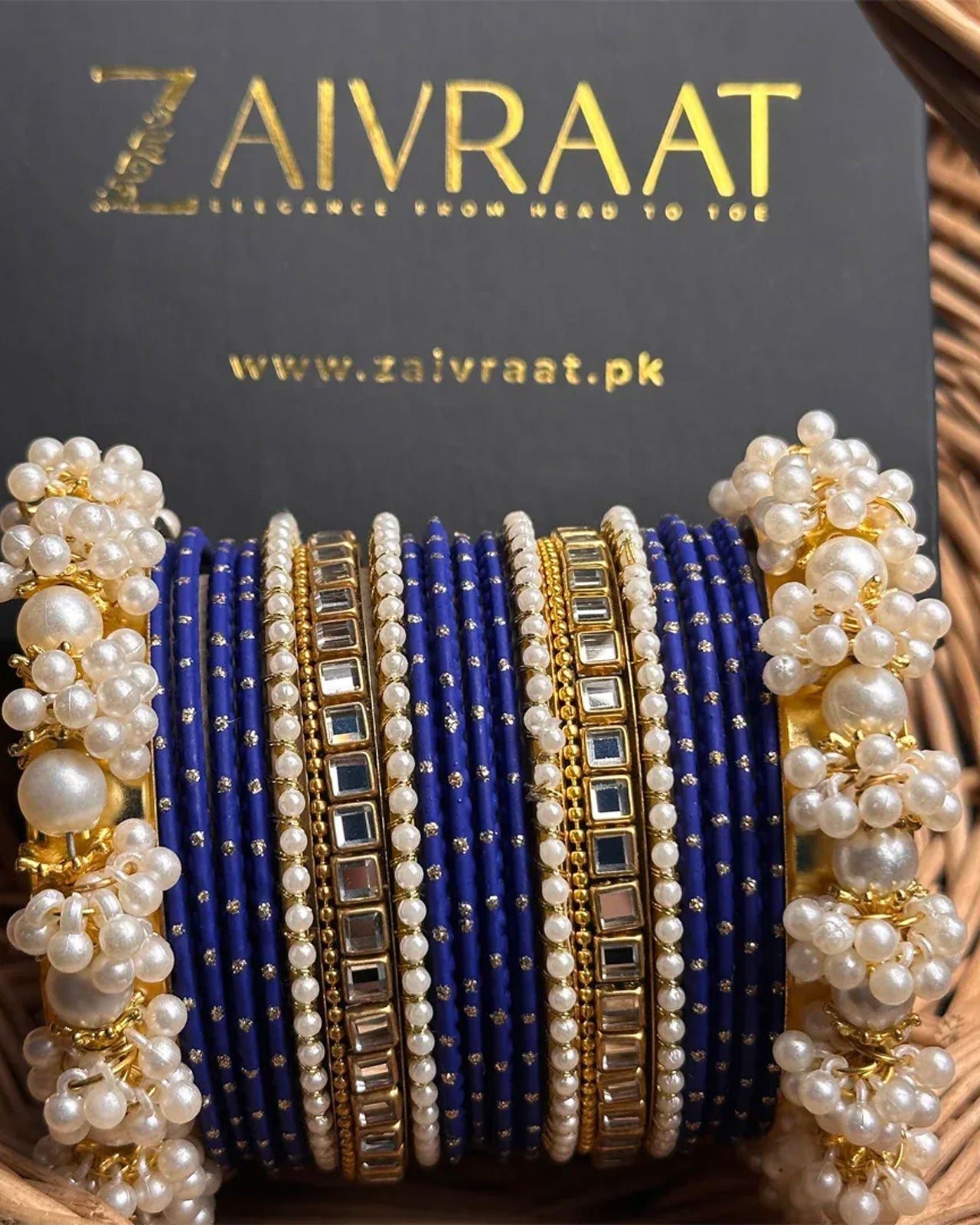 Zewrak - Square Kundan Bangle Set