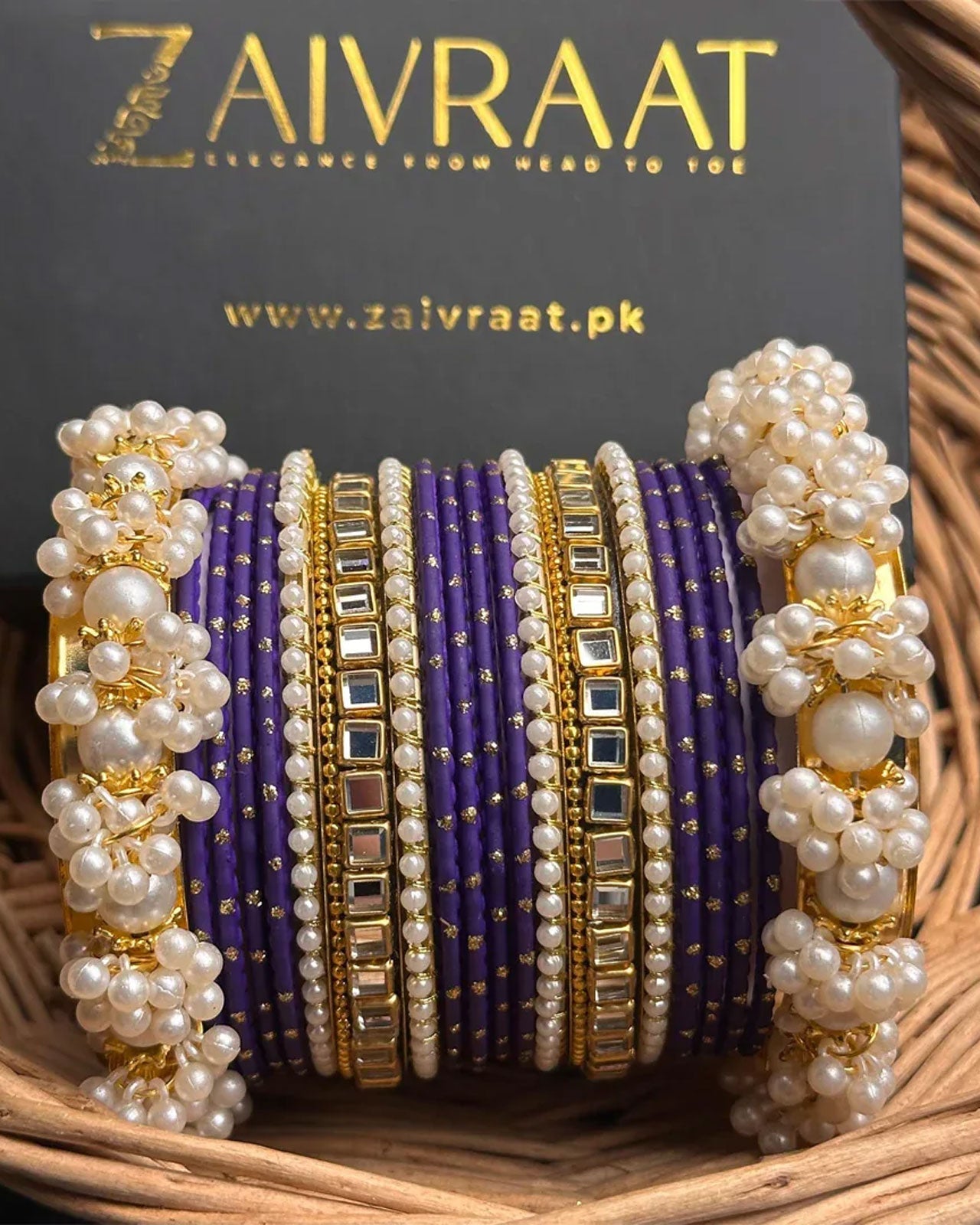 Zewrak - Square Kundan Bangle Set