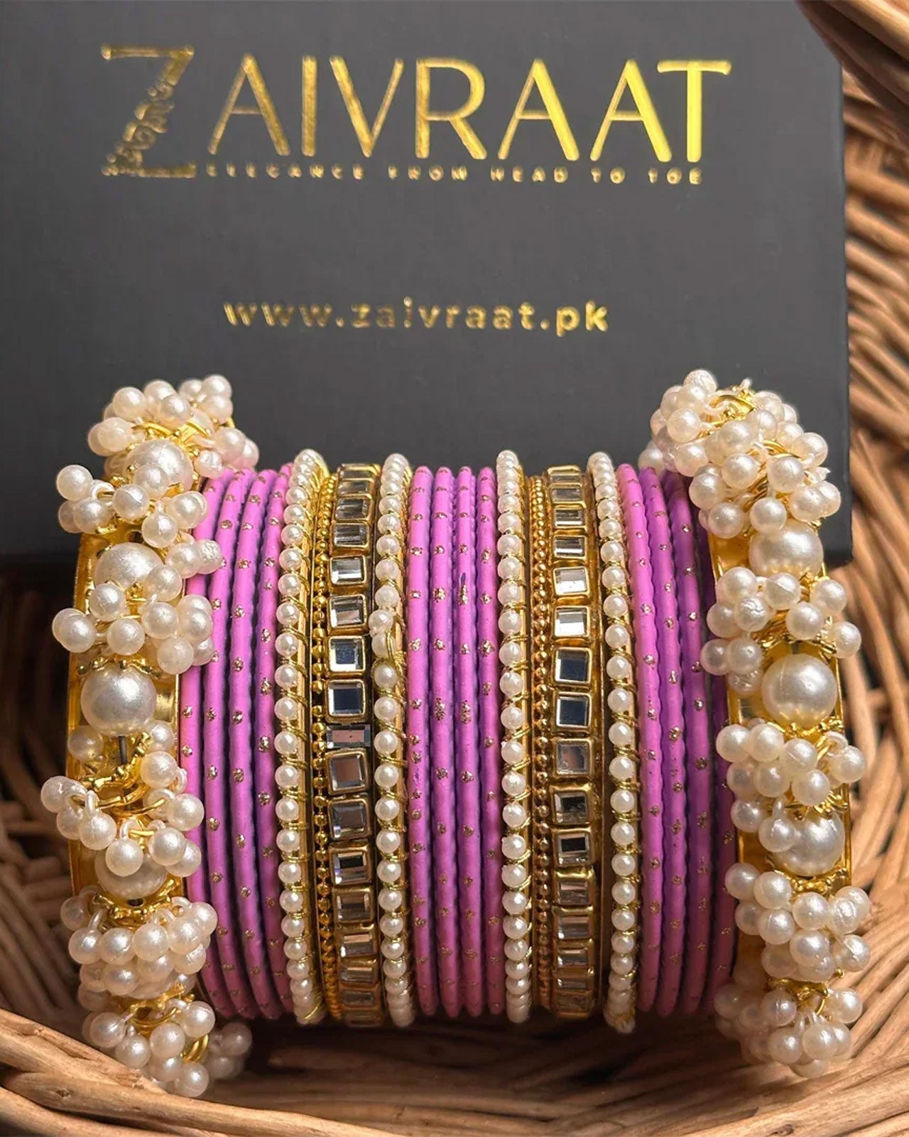 Zewrak - Square Kundan Bangle Set