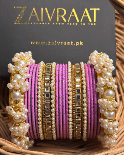 Zewrak - Square Kundan Bangle Set