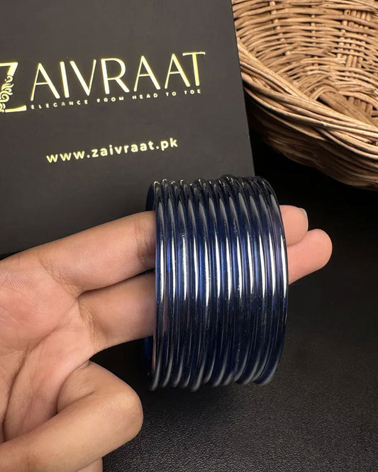 Aaina Glass Bangles (Blue)
