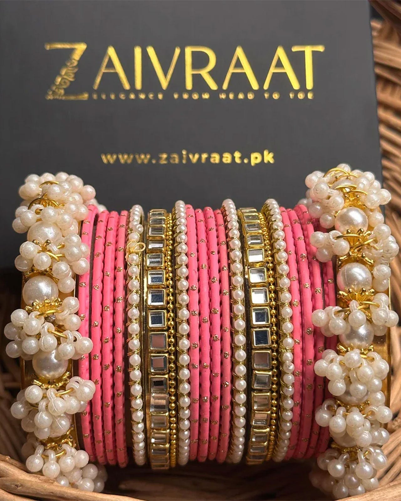 Zewrak - Square Kundan Bangle Set