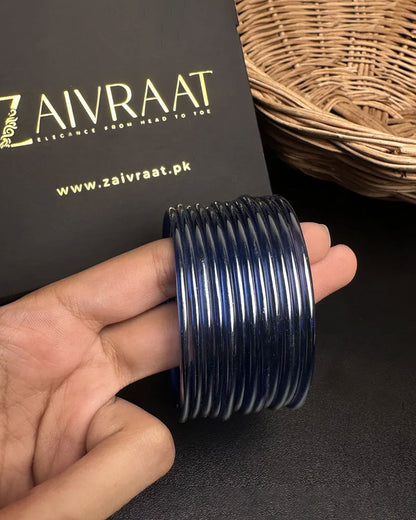 Aaina Glass Bangles (Blue)