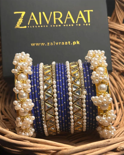 Zewrak - Triangle Kundan Bangles Set