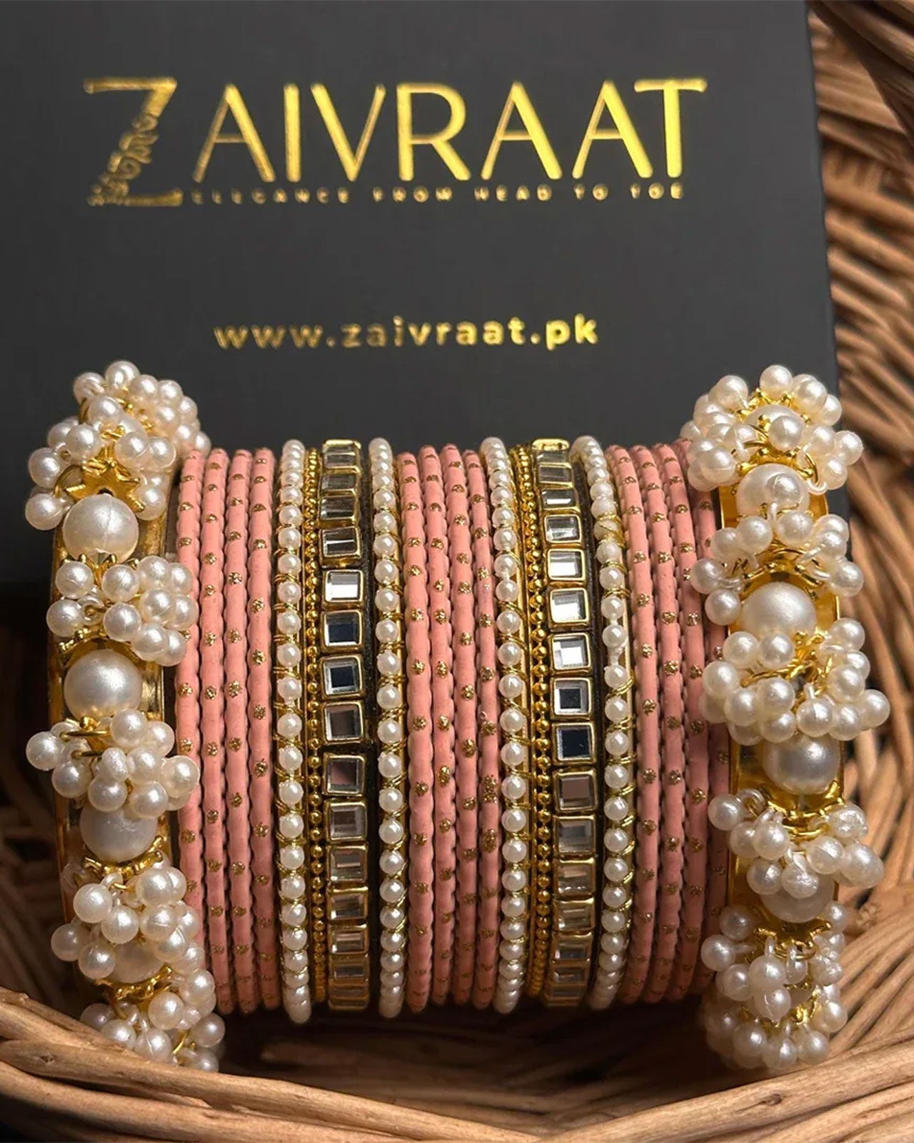 Zewrak - Square Kundan Bangle Set
