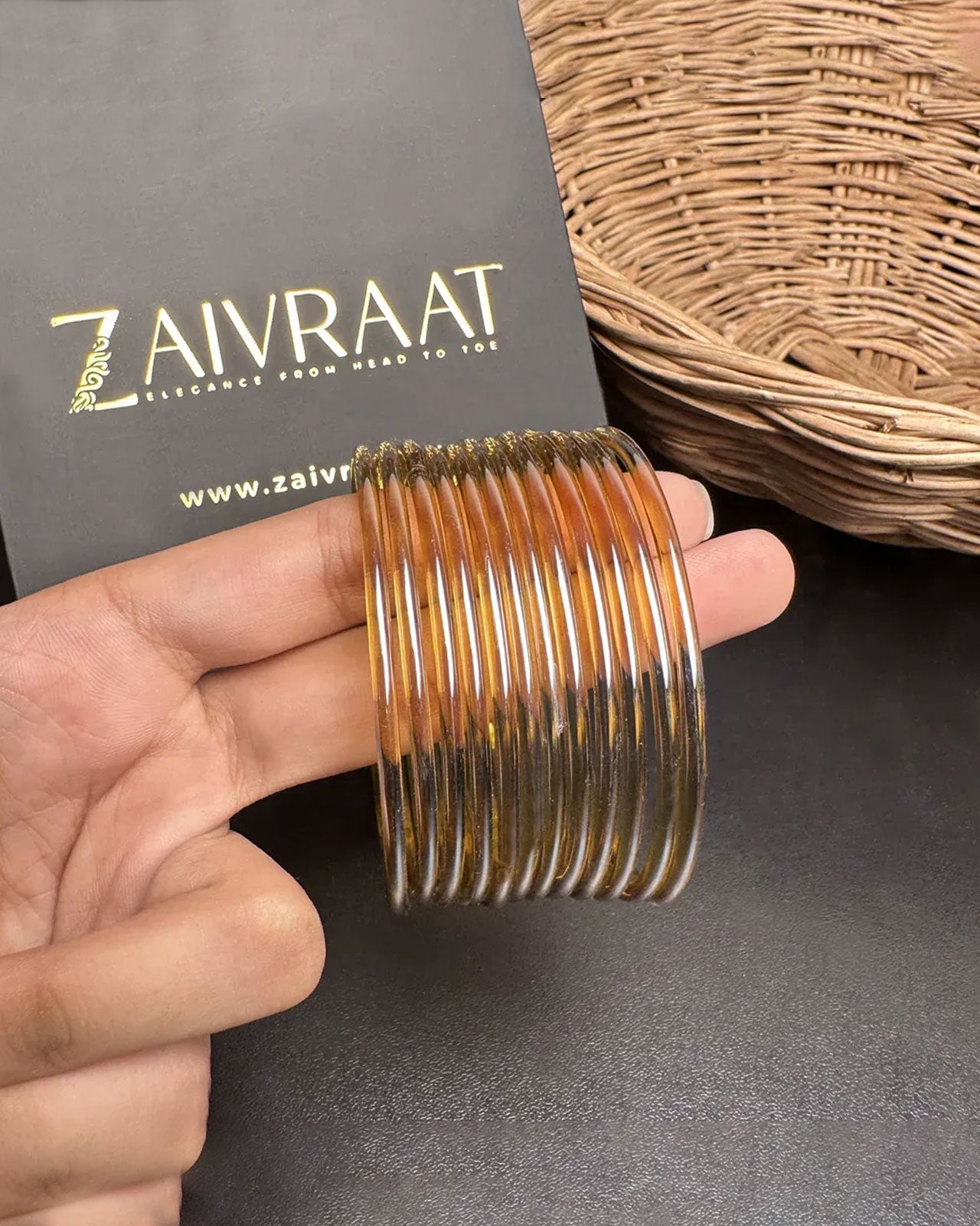 Aaina Glass Bangles (Gold)