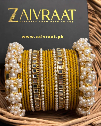 Zewrak - Square Kundan Bangle Set